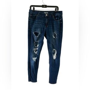 Refuge Size 12 Jegging Skinny Jeans Stretch Distressed High Rise dark wash‎